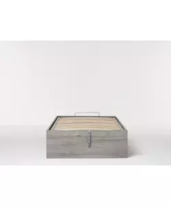 Letto singolo "bed box" rovere grigio con rete e contenitore, 90x190 cm